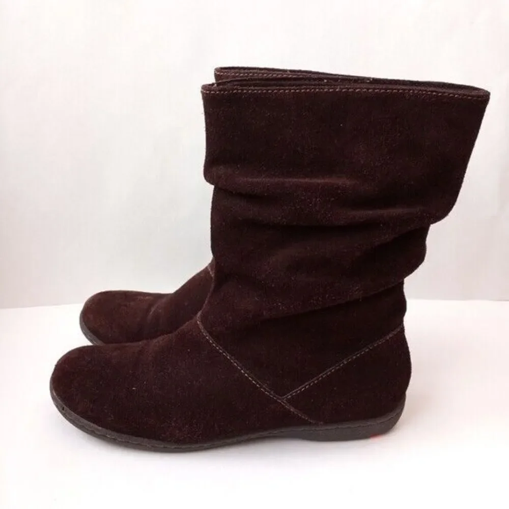 Bjorndal Jennifer Suede Boots Size 10 Women's Brown Leather Slouch Pull On - Picture 4 of 7